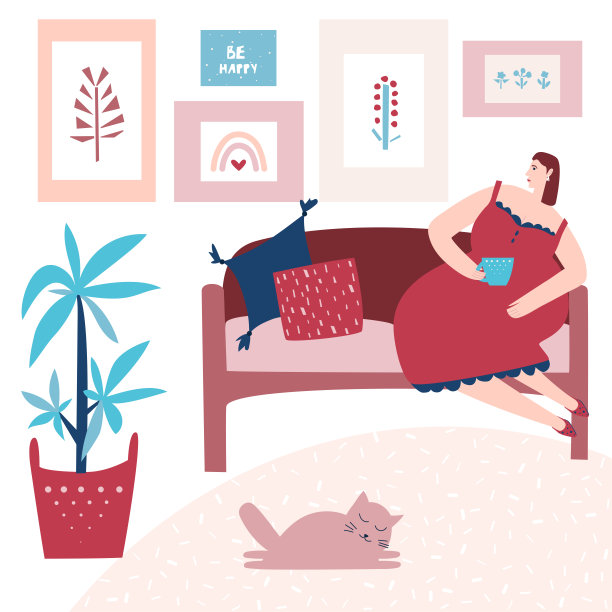 一个坐在沙发上的女人图片下载