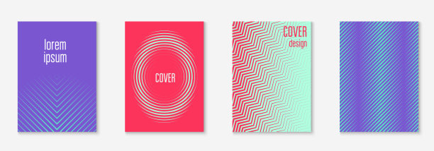 将宣传册作为极简主义潮流封面。线的几何元素。图片下载