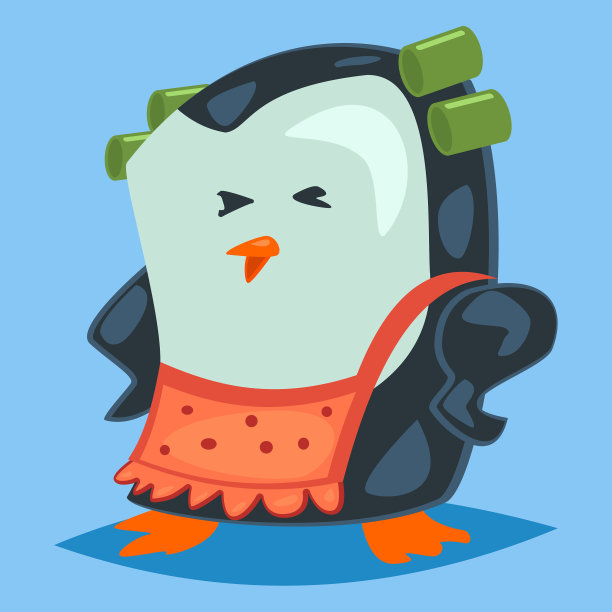 卡通企鹅家庭主妇性格孤僻图片下载