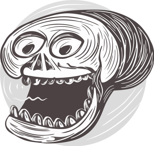 骷髅骷髅微笑怪物风格化图片下载