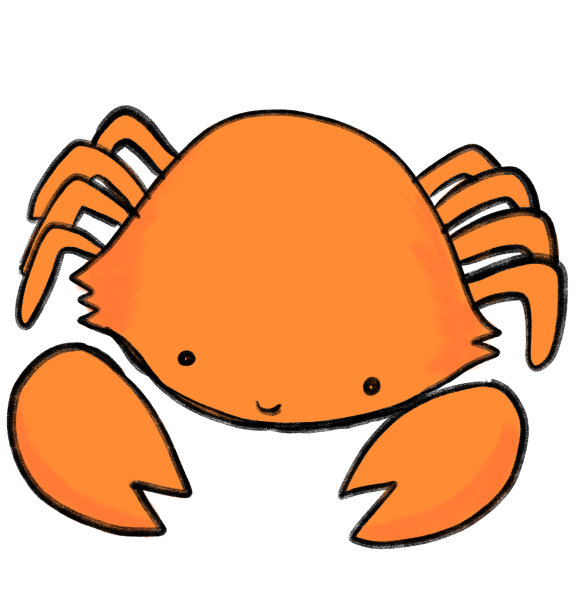 螃蟹海洋海底动物卡通手绘涂鸦插画艺术图片下载