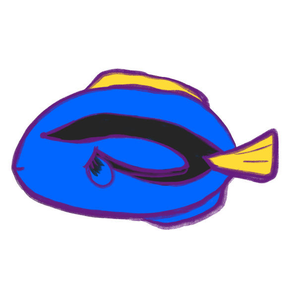 多莉海洋海底动物卡通手绘涂鸦插画艺术图片下载