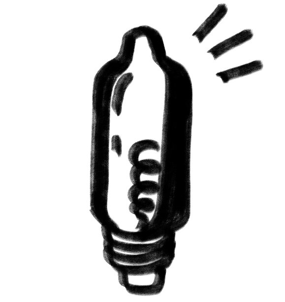 创意解决灯泡手绘涂鸦插图图标艺术线图片下载