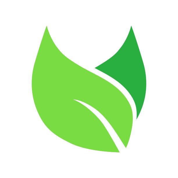 白色背景上的生态叶。矢量图图片下载