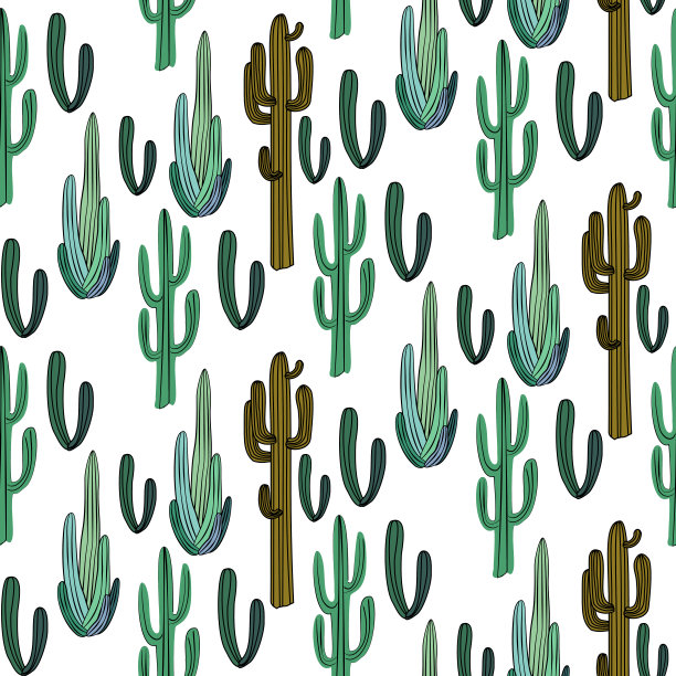 仙人掌无缝模式图片下载
