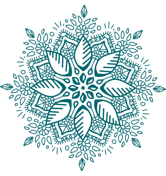 曼荼罗图案装饰手绘插图对称冥想图片下载