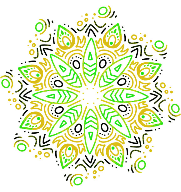 曼荼罗图案装饰手绘插图对称冥想图片下载