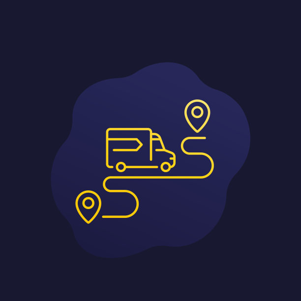 配送服务图标，物流概念，线条插图图片下载