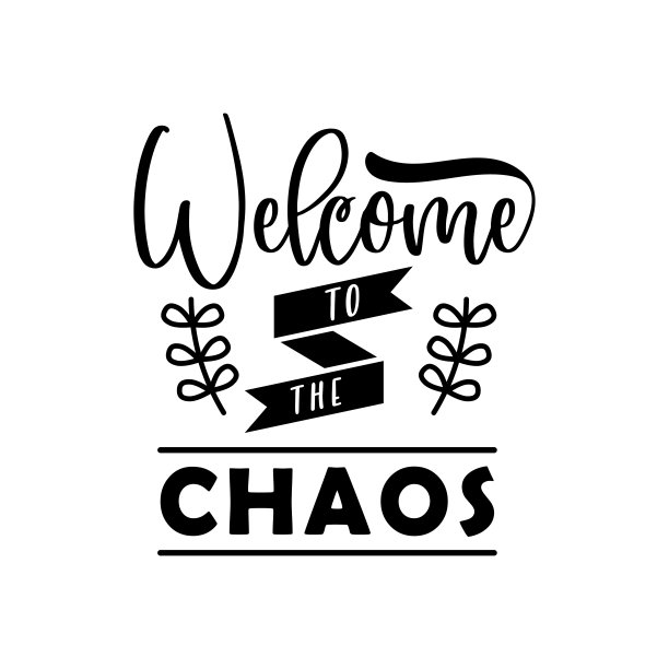欢迎来到混乱，家庭引用字母向量图片下载