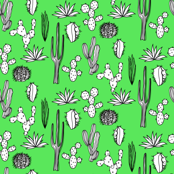 仙人掌无缝模式图片下载