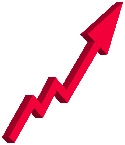 孤立的红色箭头上升图片下载