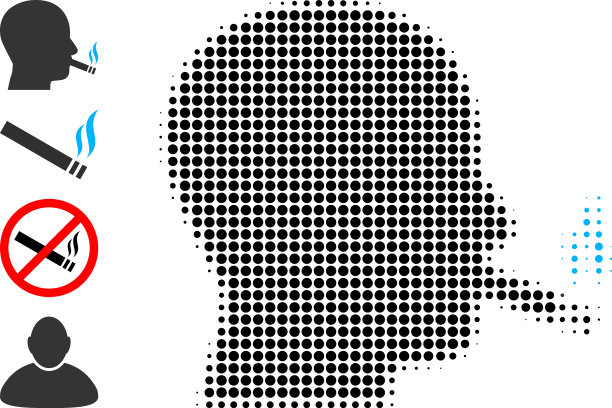 点状半色调香烟吸烟者图标和图片下载
