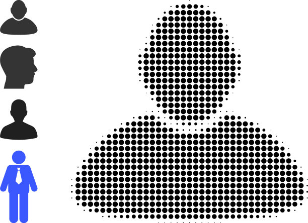 点状半色调客户图标和其他图标图片下载