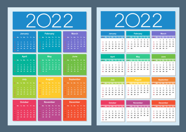 多彩的2022年年历开始了图片下载