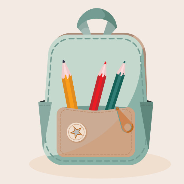 矢量形式的学校背包图片下载