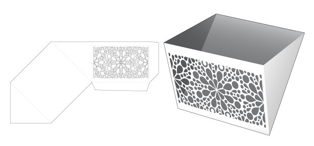 模板三角形碗模切模板和3D模型图片下载