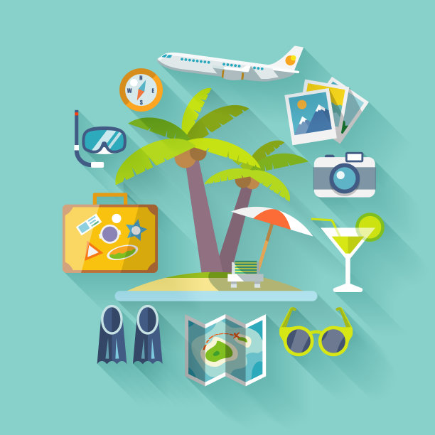 旅行平面插图图片下载