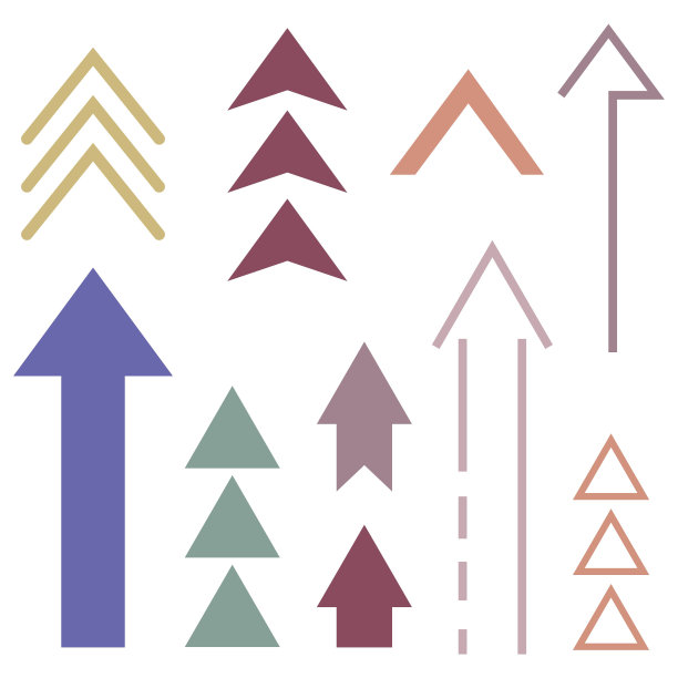 矢量图标集合的箭头不同的设计在白色孤立的背景。图层分组方便编辑插图。为你的设计。图片下载