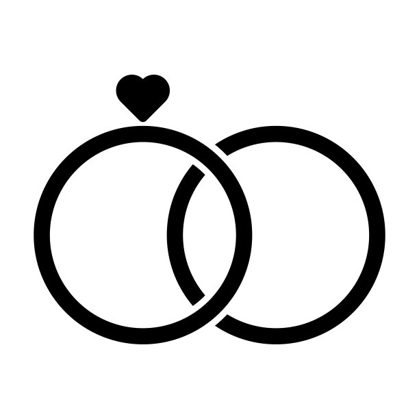 结婚戒指图标。矢量图图片下载