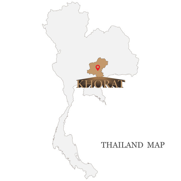 泰国地图，红色地图钉在那空图片下载