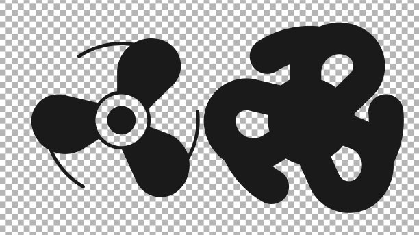 黑色船只螺旋桨涡轮图标孤立图片下载