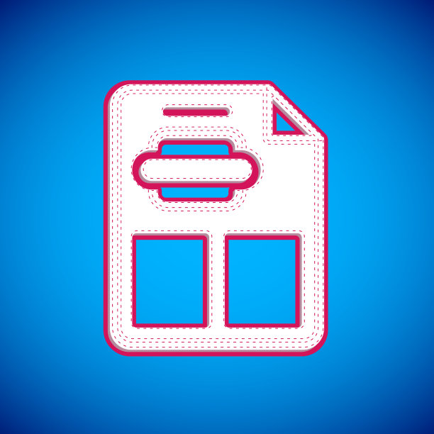 白色餐厅咖啡菜单图标孤立在蓝色图片下载