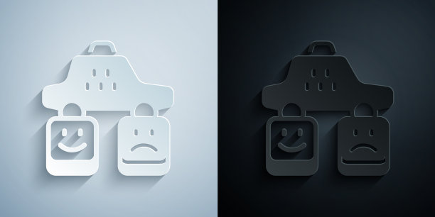 剪纸出租车服务等级图标孤立上图片下载