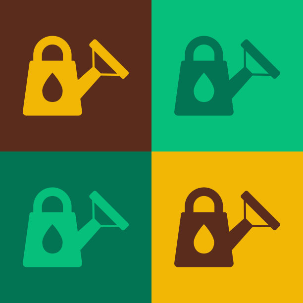 波普艺术喷壶图标孤立的颜色图片下载