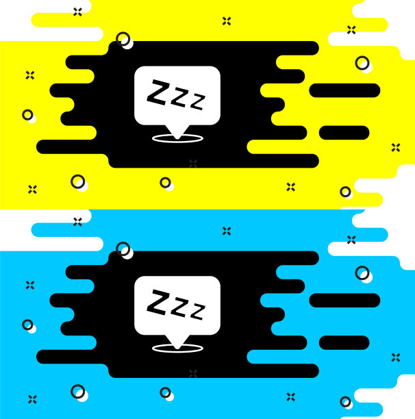 白色昏昏欲睡的图标孤立在黑色背景图片下载