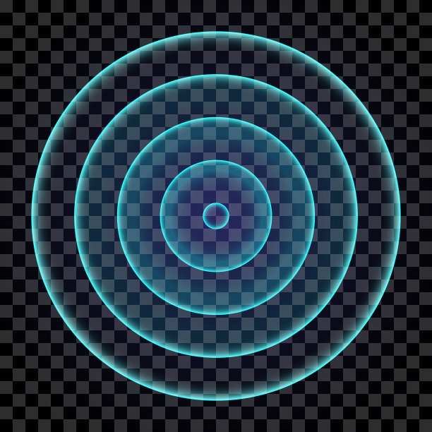 声纳波蓝色环抽象数字图片下载