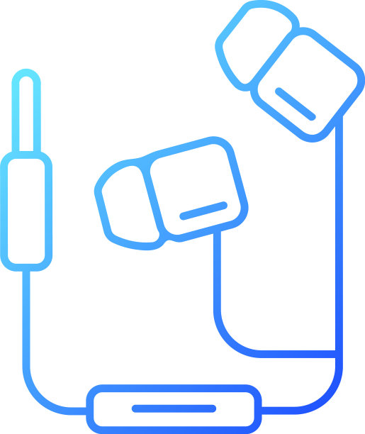 有线耳机梯度线性图标图片下载