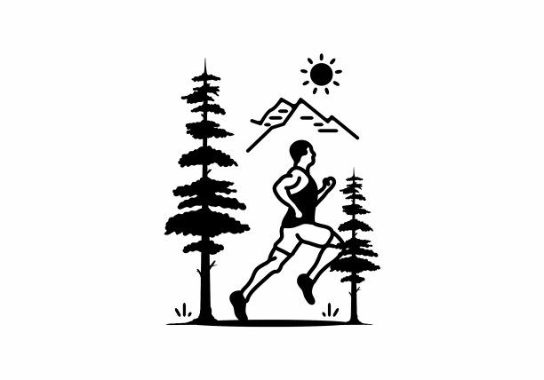 越野跑的线条艺术图片下载