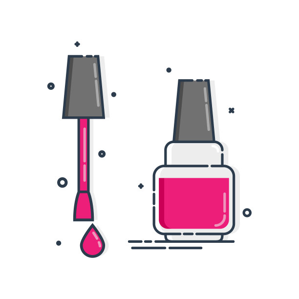 化妆品容器用刷子涂指甲油图片下载