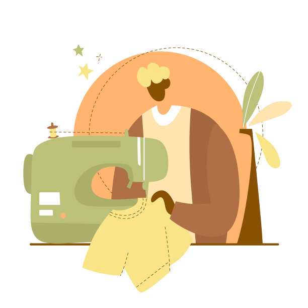 一名黑人在缝纫机上缝一件t恤图片下载