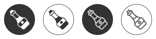 黑酱油瓶的图标孤立在白色上图片下载