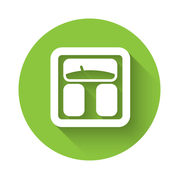 白色浴室鳞片图标孤立与长图片下载