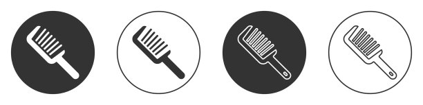 黑色头发刷图标孤立在白色背景图片下载