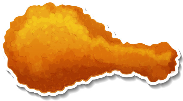 卡通风格的炸鸡腿图片下载