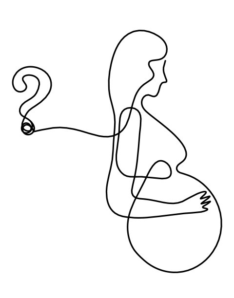 母亲的剪影身体以问号为线图片下载