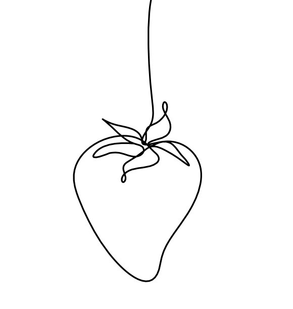 在白底画草莓线图片下载