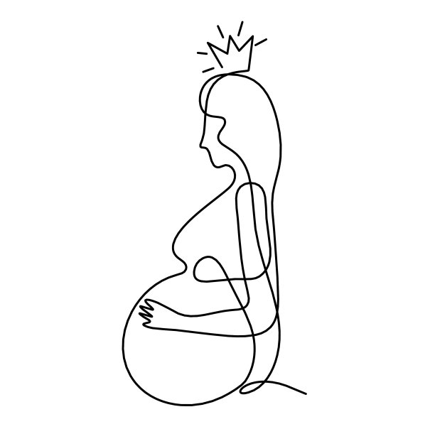 母亲剪影身体以冠为线画图片下载