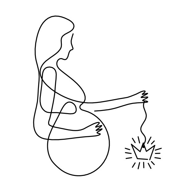 母亲剪影身体以冠为线画图片下载