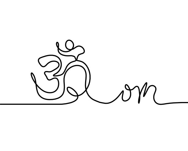 标记om为在白色背景上绘制的线图片下载