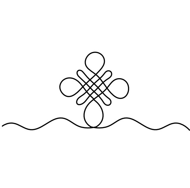 Sign of endless吉祥结作为线画图片下载