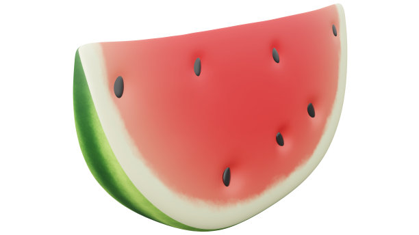 3D插图的卡通西瓜图片下载