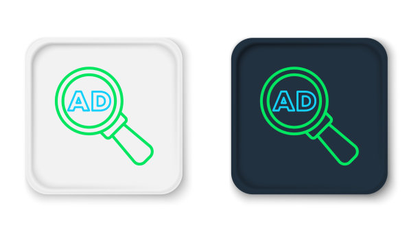 行广告图标孤立在白色背景图片下载