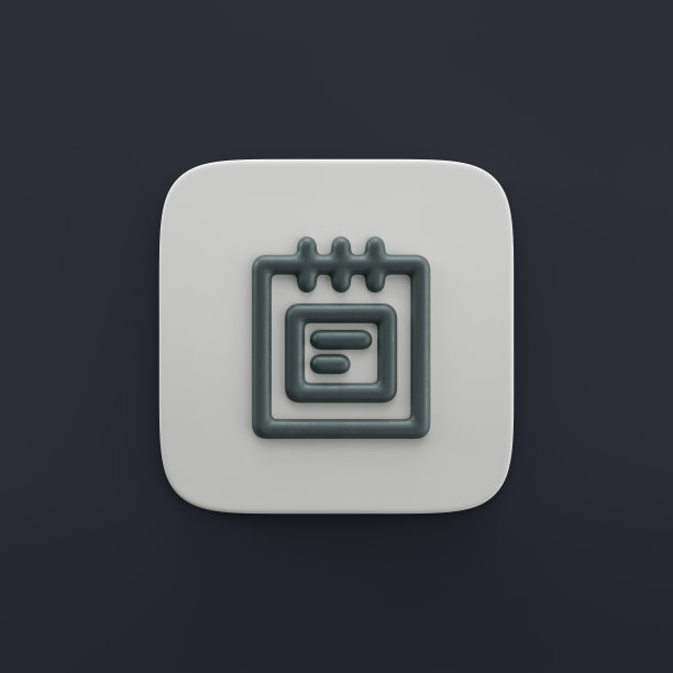 相册三维图标，轮廓设计开发图标上用灰色按钮形状，三维渲染图片下载