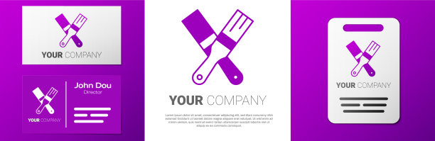 logo油漆刷图标孤立在白色上图片下载