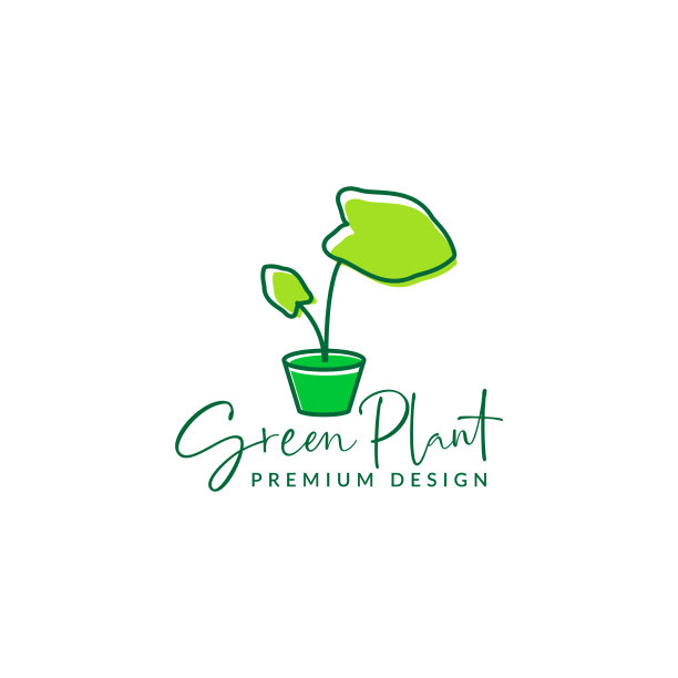 抽象园艺植物绿芋头标志符号图片下载