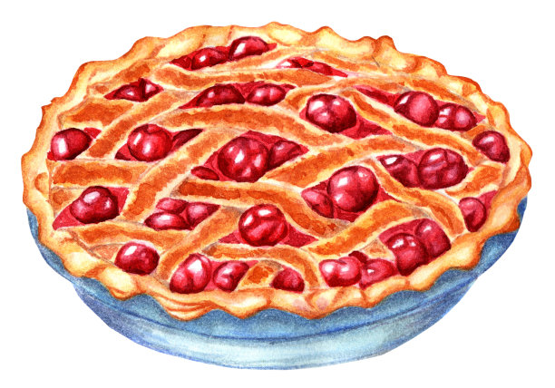 柳条樱桃派金黄酥脆图片下载